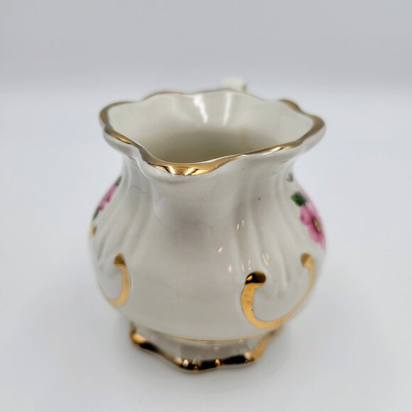 Vintage Price Kensington Creamer Alberta Rose Pink Flower Gold Cream Syrup Read - Picture 7 of 12